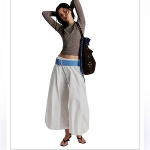 SODL Free People Women's Moonflower Balloon Pants Black Flowing Maxi Skirt